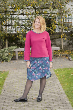 Jupe en pointe en coton imprimé avec des paysages et animaux hivernaux