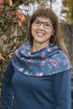 Tour de cou dans les tons bleu à l'imprimé Songes d'une nuit d'Hiver