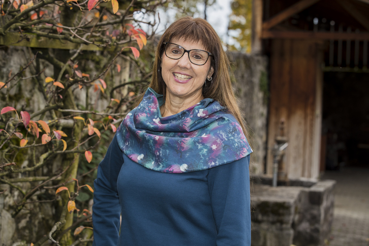 Tour de cour en sweat et imprimé avec paysages et animaux hivernaux